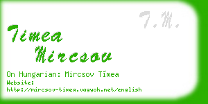 timea mircsov business card