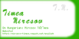 timea mircsov business card